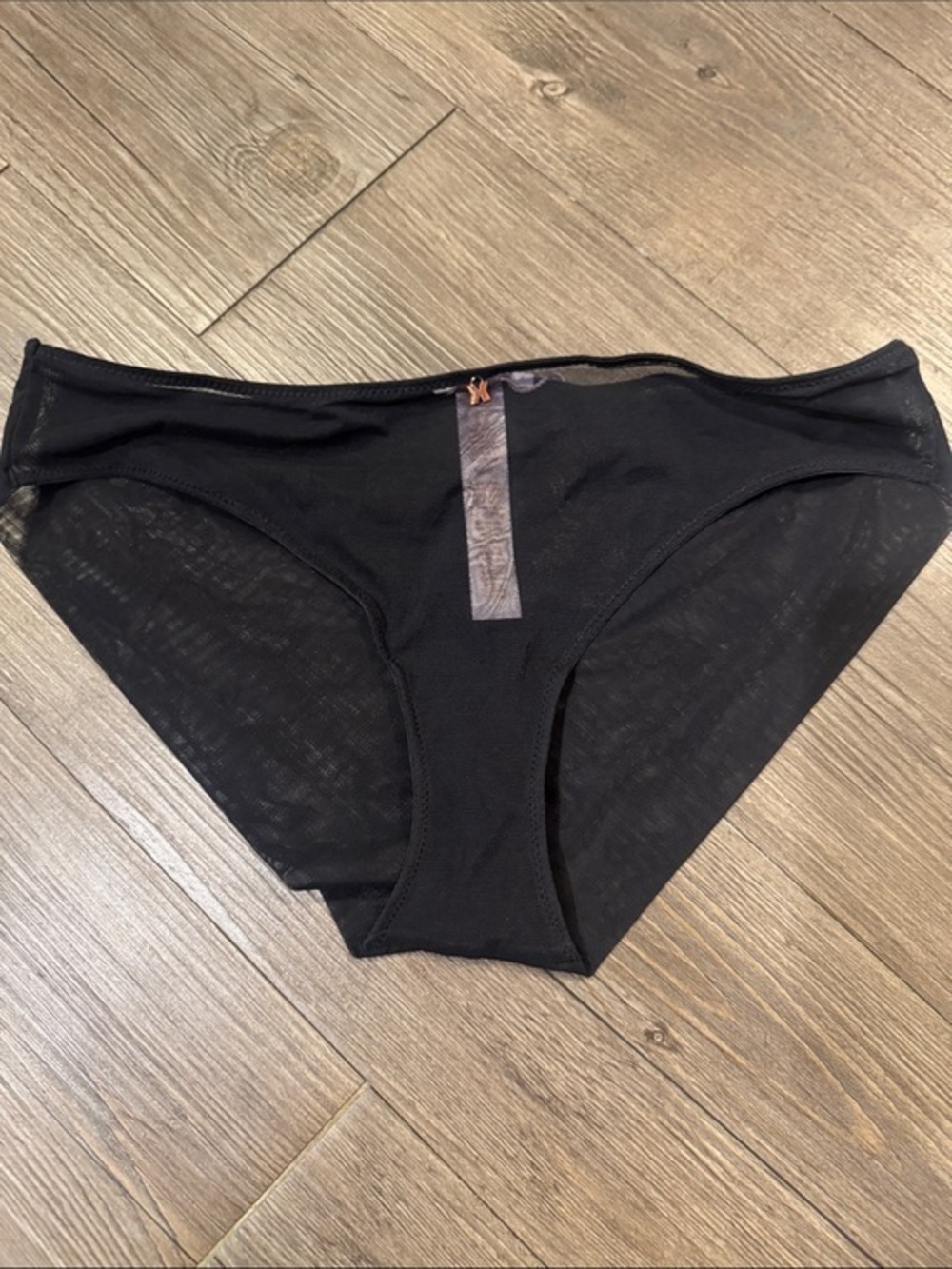 🆕 Savage X Fenty Mesh Black Bikini Panty with Signature X Accent. M. NWT!🔥